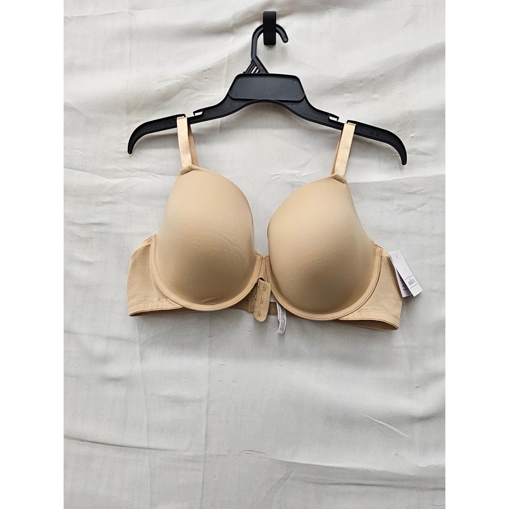 Auden Womens Lightly Lined Demi Bra Beige Nylon Blend Underwire Size 42C